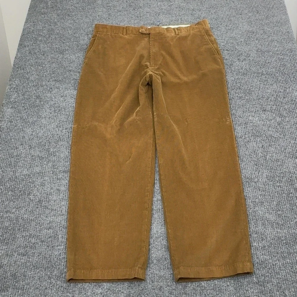 Grant Thomas Pants Mens 40x30 Brown Cotton Corduroy‎ Straight Leg Classic Casual